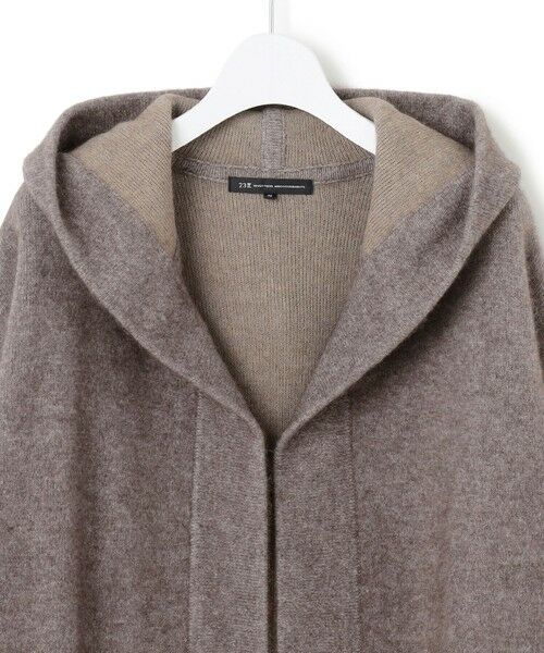 L size ONWARD(大きいサイズ) / エルサイズオンワード その他アウター | 【洗える】ラクーンブレンドダブルフェイス フーディー ニットカーディガン | 詳細10