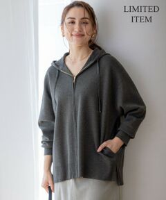 L size ONWARD(大きいサイズ) / エルサイズオンワード パーカー | 【Lサイズ限定/洗える】ヴィスコースストレッチ ニット パーカー