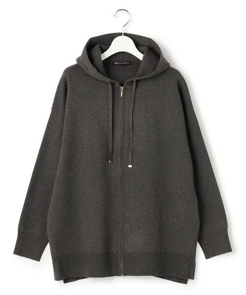 L size ONWARD(大きいサイズ) / エルサイズオンワード パーカー | 【Lサイズ限定/洗える】ヴィスコースストレッチ ニット パーカー | 詳細6