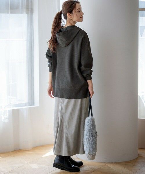 L size ONWARD(大きいサイズ) / エルサイズオンワード パーカー | 【Lサイズ限定/洗える】ヴィスコースストレッチ ニット パーカー | 詳細3