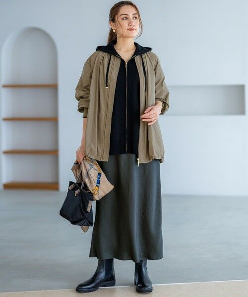 L size ONWARD(大きいサイズ) / エルサイズオンワード パーカー | 【Lサイズ限定/洗える】ヴィスコースストレッチ ニット パーカー | 詳細15