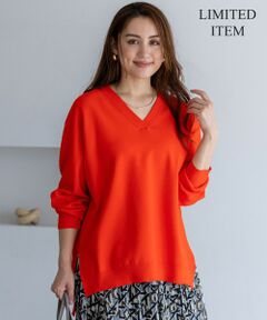 L size ONWARD(大きいサイズ) / エルサイズオンワード ニット・セーター | 【Lサイズ限定/洗える】ヴィスコースストレッチ Ｖネック ニット