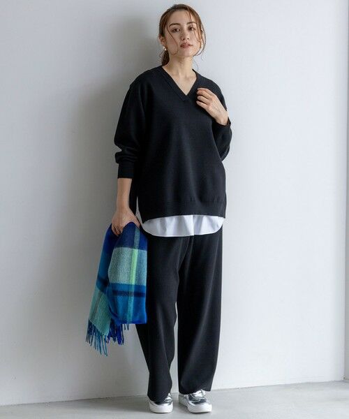 L size ONWARD(大きいサイズ) / エルサイズオンワード ニット・セーター | 【Lサイズ限定/洗える】ヴィスコースストレッチ Vネック ニット | 詳細6