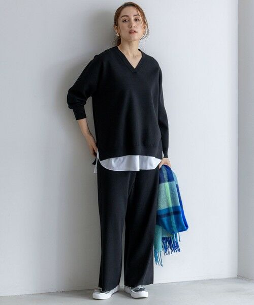 L size ONWARD(大きいサイズ) / エルサイズオンワード ニット・セーター | 【Lサイズ限定/洗える】ヴィスコースストレッチ Vネック ニット | 詳細7