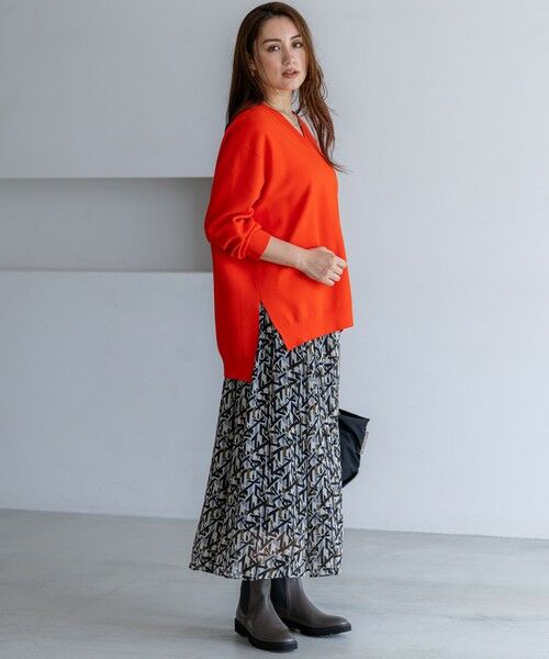 L size ONWARD(大きいサイズ) / エルサイズオンワード ニット・セーター | 【Lサイズ限定/洗える】ヴィスコースストレッチ Vネック ニット | 詳細13