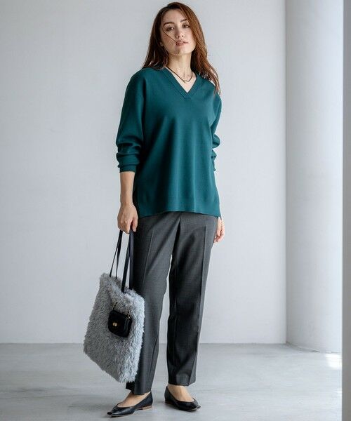 L size ONWARD(大きいサイズ) / エルサイズオンワード ニット・セーター | 【Lサイズ限定/洗える】ヴィスコースストレッチ Vネック ニット | 詳細16