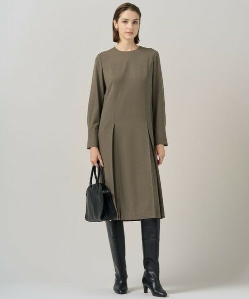 L size ONWARD(大きいサイズ) / エルサイズオンワード ロング・マキシ丈ワンピース | 【UVカット・洗える】ウール2WAYストレッチ 長袖ワンピース | 詳細1