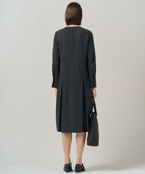 L size ONWARD(大きいサイズ) / エルサイズオンワード ロング・マキシ丈ワンピース | 【UVカット・洗える】ウール2WAYストレッチ 長袖ワンピース | 詳細10