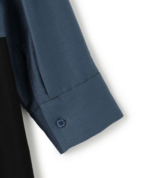 L size ONWARD(大きいサイズ) / エルサイズオンワード ロング・マキシ丈ワンピース | 【洗える】ウールワッシャーツイル シャツドッキング ワンピース | 詳細8