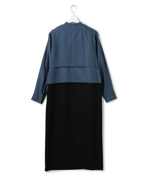 L size ONWARD(大きいサイズ) / エルサイズオンワード ロング・マキシ丈ワンピース | 【洗える】ウールワッシャーツイル シャツドッキング ワンピース | 詳細6