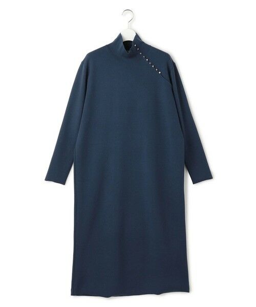 L size ONWARD(大きいサイズ) / エルサイズオンワード ミニ丈・ひざ丈ワンピース | 【洗える】 シルキーウールダブルフェイス ハイネックニットワンピース | 詳細4