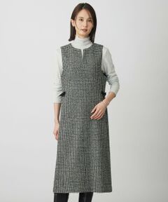 L size ONWARD(大きいサイズ) / エルサイズオンワード ロング・マキシ丈スカート | ウールシルク ハウンドトゥース ジャンパースカート