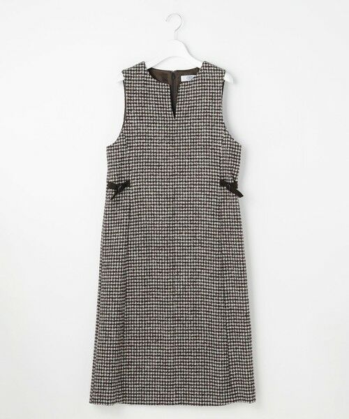 L size ONWARD(大きいサイズ) / エルサイズオンワード ロング・マキシ丈スカート | ウールシルク ハウンドトゥース ジャンパースカート | 詳細17