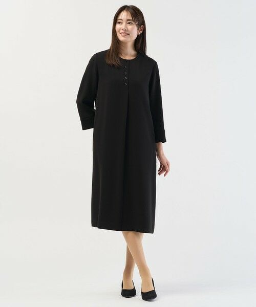 L size ONWARD(大きいサイズ) / エルサイズオンワード ドレス | 【2way】セラテリーダブルクロス 襟付き ワンピース | 詳細2