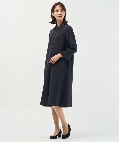 L size ONWARD(大きいサイズ) / エルサイズオンワード ドレス | 【2way】セラテリーダブルクロス 襟付き ワンピース | 詳細26