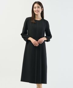 L size ONWARD(大きいサイズ) / エルサイズオンワード ロング・マキシ丈ワンピース | ノルディス2wayジョーゼット フロントプリーツ ワンピース