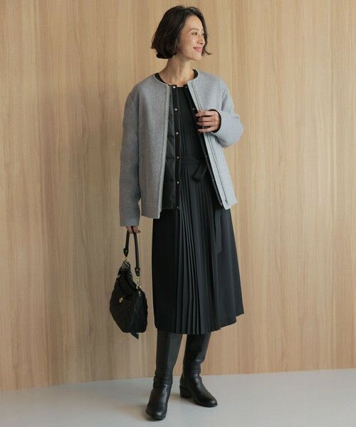 L size ONWARD(大きいサイズ) / エルサイズオンワード ロング・マキシ丈ワンピース | ノルディス2wayジョーゼット フロントプリーツ ワンピース | 詳細2