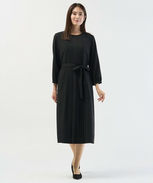L size ONWARD(大きいサイズ) / エルサイズオンワード ロング・マキシ丈ワンピース | ノルディス2wayジョーゼット フロントプリーツ ワンピース | 詳細4