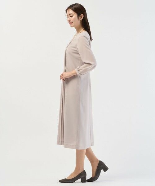 L size ONWARD(大きいサイズ) / エルサイズオンワード ロング・マキシ丈ワンピース | ノルディス2wayジョーゼット フロントプリーツ ワンピース | 詳細9