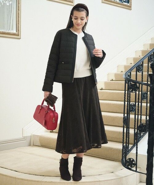 L size ONWARD(大きいサイズ) / エルサイズオンワード セットアップ | 【2SET】フェザー ニット × フロッキー スカート | 詳細8