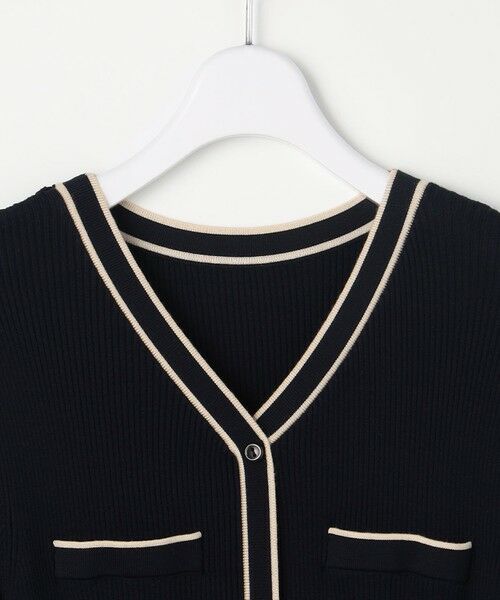 L size ONWARD(大きいサイズ) / エルサイズオンワード ミニ丈・ひざ丈ワンピース | バイカラーデザインニット ワンピース | 詳細8