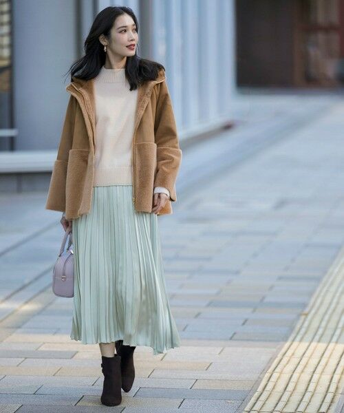 L size ONWARD(大きいサイズ) / エルサイズオンワード セットアップ | 【2SET】ボリューム ニット×プリーツ スカート セット | 詳細4