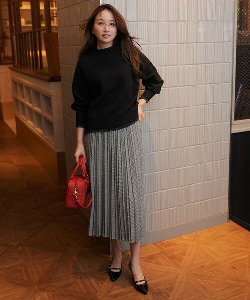 L size ONWARD(大きいサイズ) / エルサイズオンワード セットアップ | 【2SET】ボリューム ニット×プリーツ スカート セット | 詳細25