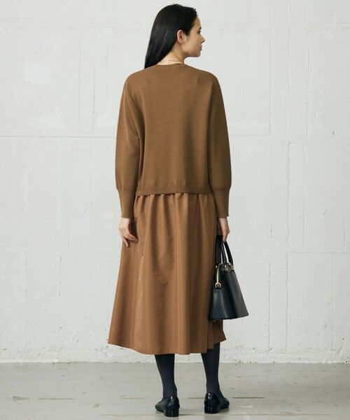 L size ONWARD(大きいサイズ) / エルサイズオンワード ロング・マキシ丈ワンピース | 【カタログ掲載】ウールミラノ異素材 ワンピース | 詳細12