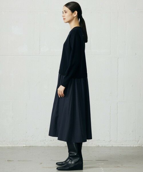 L size ONWARD(大きいサイズ) / エルサイズオンワード ロング・マキシ丈ワンピース | 【カタログ掲載】ウールミラノ異素材 ワンピース | 詳細15