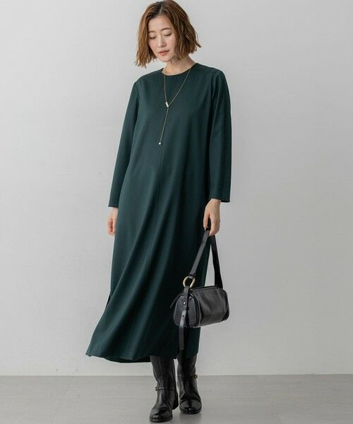 L size ONWARD(大きいサイズ) / エルサイズオンワード ロング・マキシ丈ワンピース | 【洗える】メリノウールサテン ワンピース | 詳細7