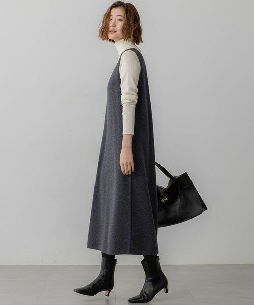 L size ONWARD(大きいサイズ) / エルサイズオンワード ミニ丈・ひざ丈ワンピース | 【洗える】レイヤードニットツイン ワンピース | 詳細7