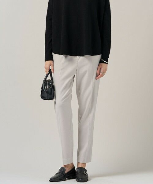 L size ONWARD(大きいサイズ)/エルサイズオンワード ウォームサテン スティックパンツ トープ系 40