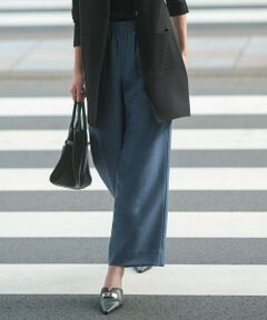 L size ONWARD(大きいサイズ) / エルサイズオンワード その他パンツ | 【洗える】ウールワッシャーツイル ワイドストレートパンツ