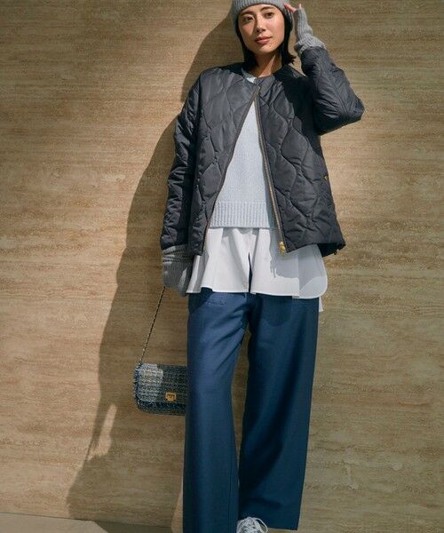 L size ONWARD(大きいサイズ) / エルサイズオンワード その他パンツ | 【洗える】ウールワッシャーツイル ワイドストレートパンツ | 詳細16