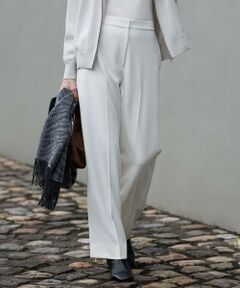 L size ONWARD(大きいサイズ) / エルサイズオンワード その他パンツ | 【洗える】 トリアセボディシェルピーチ ワイドパンツ