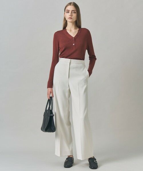 L size ONWARD(大きいサイズ) / エルサイズオンワード その他パンツ | 【洗える】 トリアセボディシェルピーチ ワイドパンツ | 詳細11