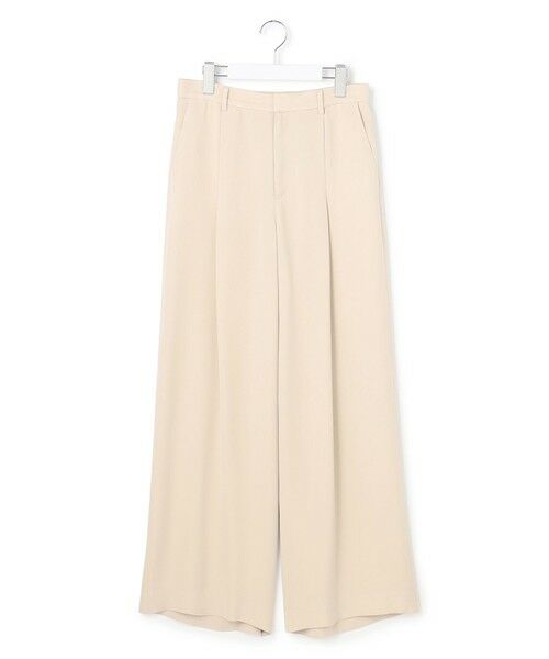 L size ONWARD(大きいサイズ)/エルサイズオンワード 【WEB&一部店舗限定】BrightCupraSatin ワイドパンツ ベージュ 48 L size ONWARD(大きいサイズ)/エルサイズオンワード 【WEB&一部店舗限定】BrightCupraSatin ワイドパンツ ベージュ 48