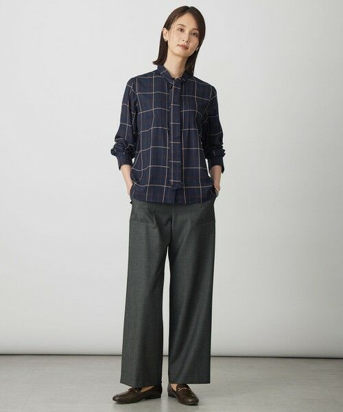 L size ONWARD(大きいサイズ) / エルサイズオンワード その他パンツ | シャンブレー2wayストレッチ ワイド ストレート パンツ | 詳細13