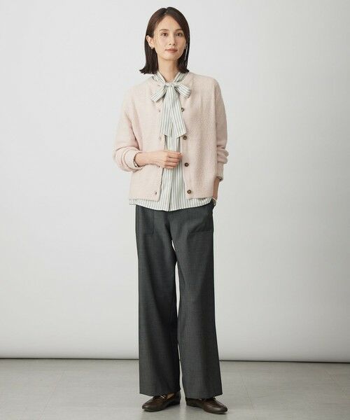 L size ONWARD(大きいサイズ) / エルサイズオンワード その他パンツ | シャンブレー2wayストレッチ ワイド ストレート パンツ | 詳細8