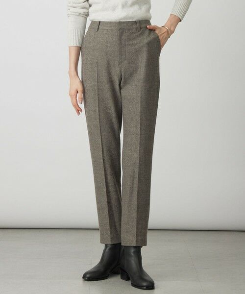 L size ONWARD(大きいサイズ)/エルサイズオンワード チェルビック テーパード パンツ ブラウン系 T15