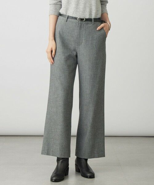 L size ONWARD(大きいサイズ)/エルサイズオンワード チェルビック セミワイド パンツ グレー系 T15