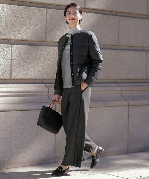 L size ONWARD(大きいサイズ) / エルサイズオンワード その他パンツ | ジョーゼット裏起毛 ワイド パンツ | 詳細1