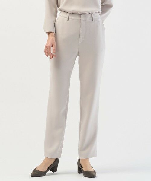 L size ONWARD(大きいサイズ)/エルサイズオンワード 【セットアップ対応】セラテリーダブルクロス テーパード パンツ グレージュ系 T15