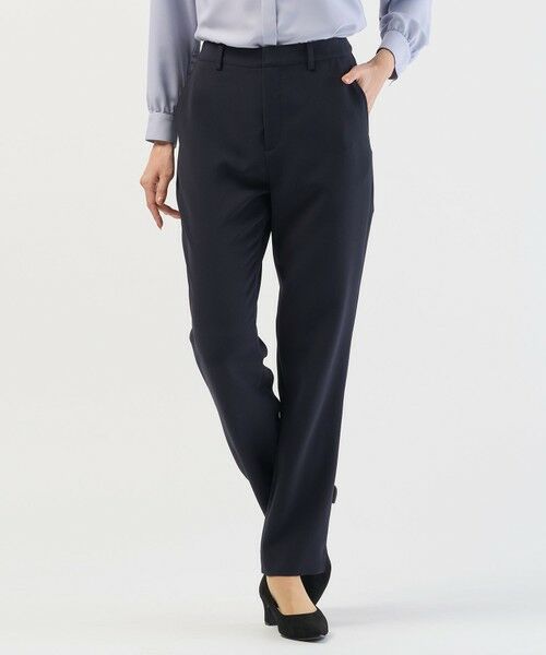 L size ONWARD(大きいサイズ)/エルサイズオンワード 【セットアップ対応】セラテリーダブルクロス テーパード パンツ ネイビー系 T15 L size ONWARD(大きいサイズ)/エルサイズオンワード 【セットアップ対応】セラテリーダブルクロス テーパード パンツ ネイビー系 T15