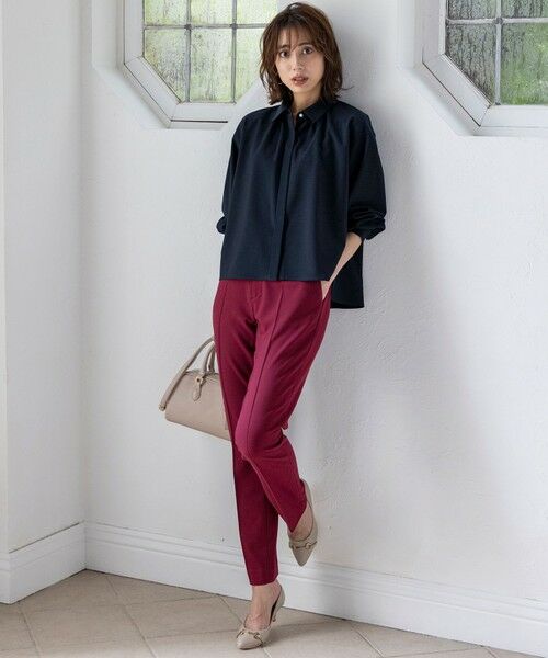 L size ONWARD(大きいサイズ) / エルサイズオンワード その他パンツ | ビューティサーモ2WAYストレッチ テーパードパンツ | 詳細7