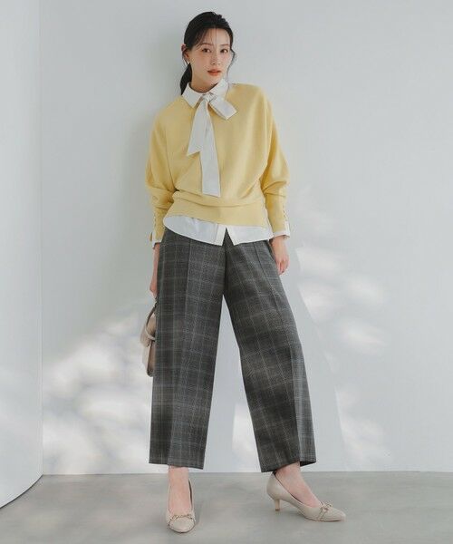 L size ONWARD(大きいサイズ) / エルサイズオンワード その他パンツ | ビューティサーモ2WAYストレッチ ワイドパンツ | 詳細2