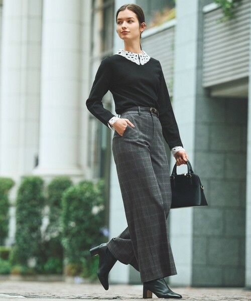 L size ONWARD(大きいサイズ) / エルサイズオンワード その他パンツ | ビューティサーモ2WAYストレッチ ワイドパンツ | 詳細6