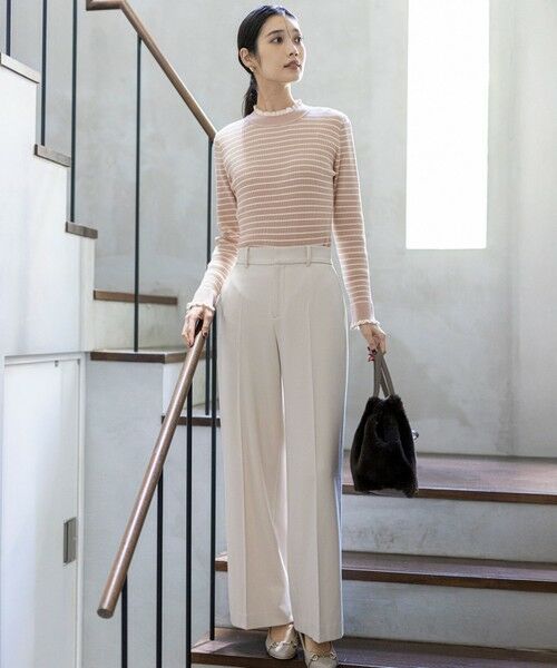 L size ONWARD(大きいサイズ) / エルサイズオンワード その他パンツ | ビューティサーモ2WAYストレッチ ワイドパンツ | 詳細11