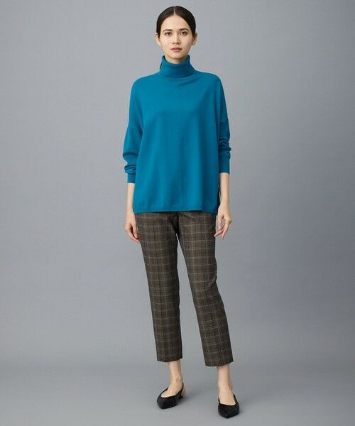 L size ONWARD(大きいサイズ) / エルサイズオンワード その他パンツ | 【19号サイズまで展開】TRギャバ裏起毛チェック柄テーパード パンツ | 詳細1