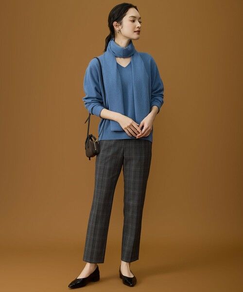 L size ONWARD(大きいサイズ) / エルサイズオンワード その他パンツ | 【19号サイズまで展開】TRギャバ裏起毛チェック柄テーパード パンツ | 詳細5